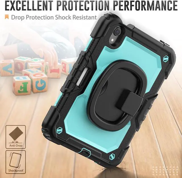 Alt view image 4 of 7 - BONAEVER Case for iPad Mini 7 (A17 Pro) 2024 / iPad Mini 6 8.3'' with Screen Protector Pencil Holder [360 Rotating Hand Strap] &Stand, Drop-Proof Shockproof Cover for iPad Mini 7th/6th Generation 8.3"