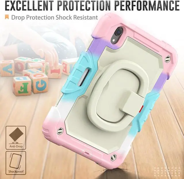 Alt view image 3 of 7 - BONAEVER Case for iPad Mini 7 (A17 Pro) 2024 / iPad Mini 6 8.3'' with Screen Protector Pencil Holder [360 Rotating Hand Strap] &Stand, Drop-Proof Shockproof Cover for iPad Mini 7th/6th Generation 8.3"