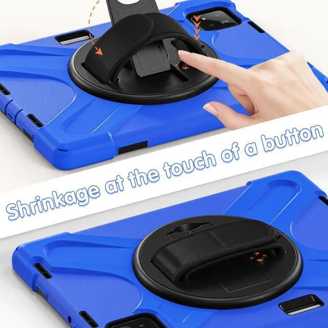 Alt view image 7 of 7 - BONAEVER Case for Xiaomi Mi Pad 7 / Mi Pad 7 Pro 11.2 inch Released 2024, Shockproof Cover with 360 Rotate Stand Hand Strap Shoulder Strap Pencil Holder Protective Cover Blue