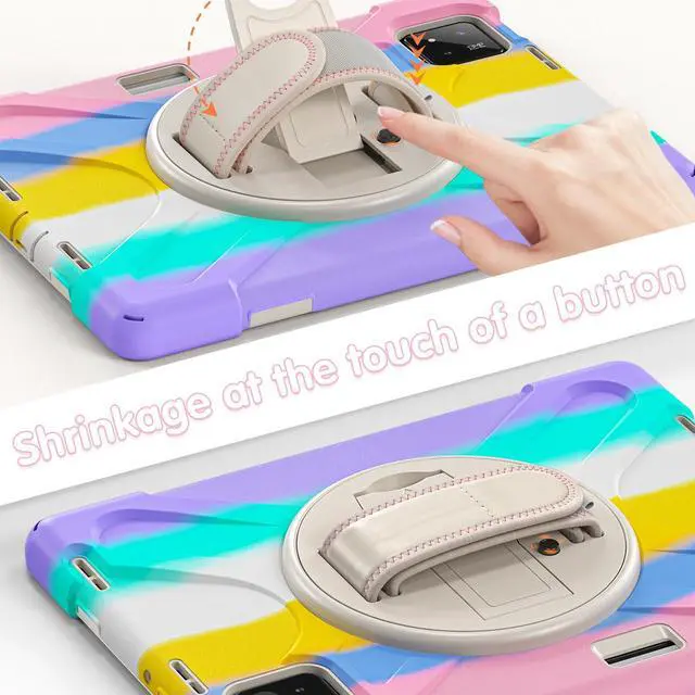 Alt view image 7 of 7 - BONAEVER Case for Xiaomi Mi Pad 7 / Mi Pad 7 Pro 11.2 inch Released 2024,  Shockproof Cover with 360 Rotate Stand Hand Strap Shoulder Strap Pencil Holder Protective Cover Pink