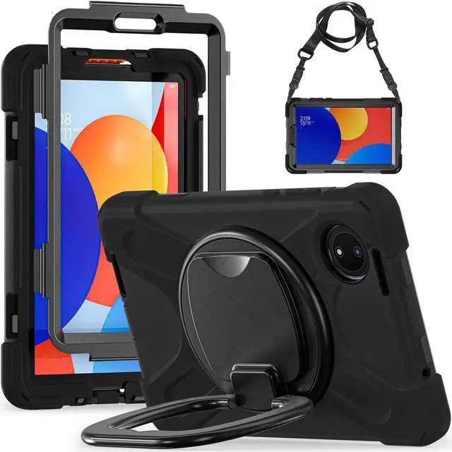 Main image of BONAEVER Case for Xiaomi Redmi Pad SE 8.7 inch 2024, Shockproof Cover with Pencil Holder, 360° Rotating Hand Strap & Stand & Shoulder Strap