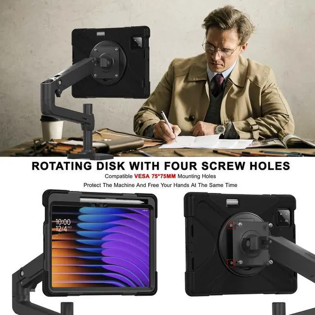 Alt view image 4 of 7 - BONAEVER Case for Xiaomi Mi Pad 7 / Mi Pad 7 Pro 11.2 inch Released 2024 Shockproof Cover with Stand & Pencil Holder & VESA Mounting Holes 75mm * 75mm