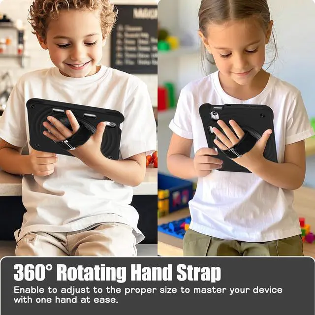 Alt view image 5 of 7 - BONAEVER Case for iPad Mini 7 2024 (A17 Pro) / Mini 6 Case 8.3 inch 2021 with Pencil Holder/360 Rotate Stand/Shoulder Strap, Shockproof Cover iPad Mini 7th/6th Generation