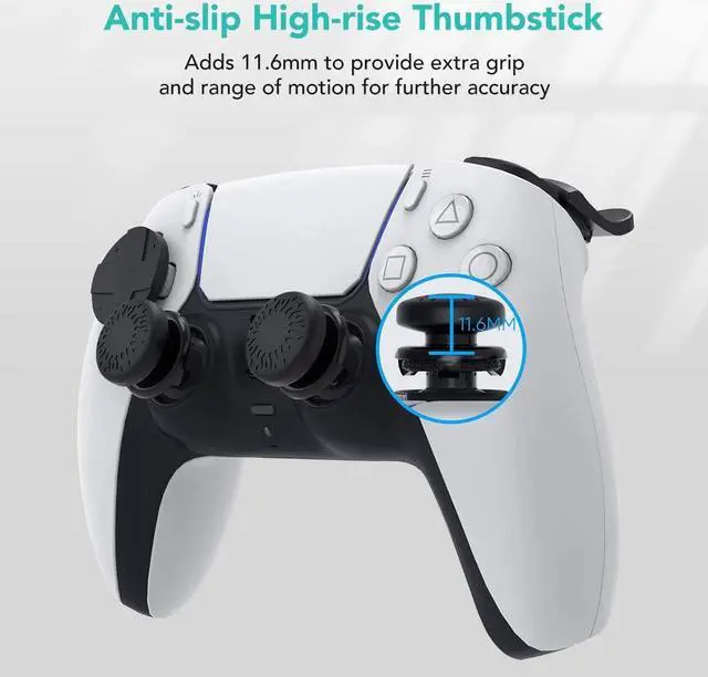 Alt view image 3 of 7 - BONAEVER Accessories for PS5 DualSense Wireless Controller, Carrying Case with Protective Controller Skin Cover, Thumb Stick Caps, Trigger Extensions & D-Pad Cap for Playstation 5 Controller
