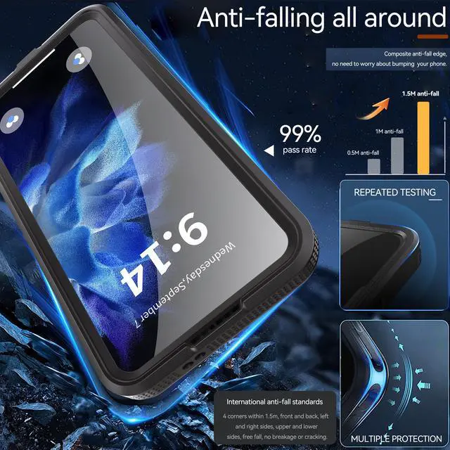Alt view image 2 of 7 - BONAEVER For Samsung Galaxy S25 Plus Waterproof Case with Magnetic Magsafe Charging,IP68 Waterproof Case for Samsung S25 Plus Case Phone Cover with Screen Protector Cover Black