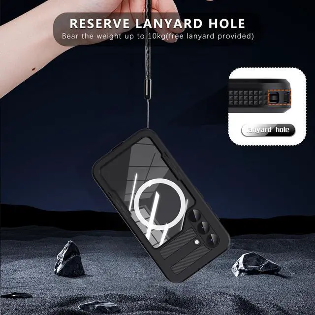 Alt view image 7 of 7 - BONAEVER Compatible Samsung Galaxy S25 Waterproof Case with Magnetic Magsafe Charging,IP68 Waterproof Case for Samsung S25 Case Phone Cover with Screen Protector Cover