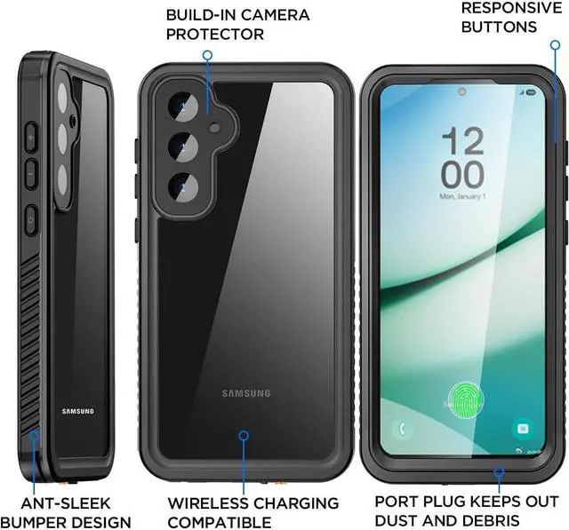 Alt view image 6 of 7 - BONAEVER for Samsung Galaxy S25 Case Waterproof, Clear Water Proof Shockproof Snowproof Dustproof Full Body Rugged Transparent Underwater Phone Case for Galaxy S25 Built-in Screen Protector