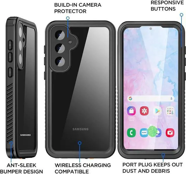 Alt view image 6 of 7 - BONAEVER for Samsung Galaxy S25 Plus Case Waterproof, Clear Water Proof Shockproof Snowproof Dustproof Full Body Rugged Transparent Underwater Phone Case for Galaxy S25 Plus Built-in Screen Protector
