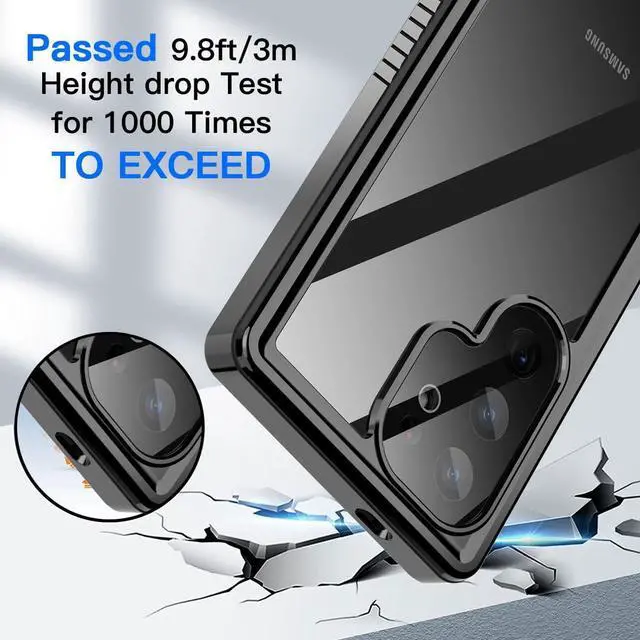 Alt view image 3 of 7 - BONAEVER for Samsung Galaxy S25 Ultra Case Waterproof, Clear Water Proof Shockproof Snowproof Dustproof Full Body Rugged Transparent Underwater Phone Case for Galaxy S25 Ultra Built-in Screen Protecto