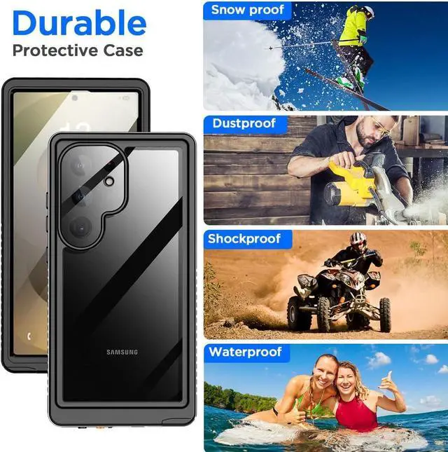 Alt view image 7 of 7 - BONAEVER for Samsung Galaxy S25 Ultra Case Waterproof, Clear Water Proof Shockproof Snowproof Dustproof Full Body Rugged Transparent Underwater Phone Case for Galaxy S25 Ultra Built-in Screen Protecto