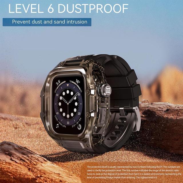 Alt view image 4 of 7 - BONAEVER Waterproof Case for Apple Watch Series 10 42mm, Protective Rugged Case with Soft Silicone Band and Built-in Screen Protector for iWatch Series 10 42mm