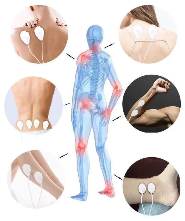 Alt view image 7 of 7 - Rechargeable TENS Unit FDA Cleared 16 Modes Electric Muscle Stimulator TENS EMS Machine with 8 Pads Pain Relief Body Back Pulse Massager