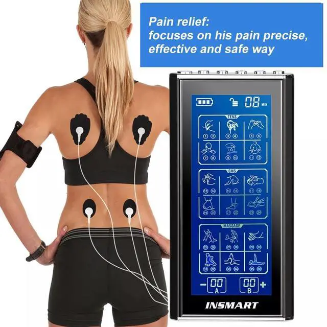 Alt view image 5 of 7 - 3-in-1 TENS Unit Rechargeable Muscle Stimulator EMS Dual Channel with 10 Reusable Electrode Pads 36 Modes for Back Neck Pain Muscle Therapy Pain Management Pulse Massager