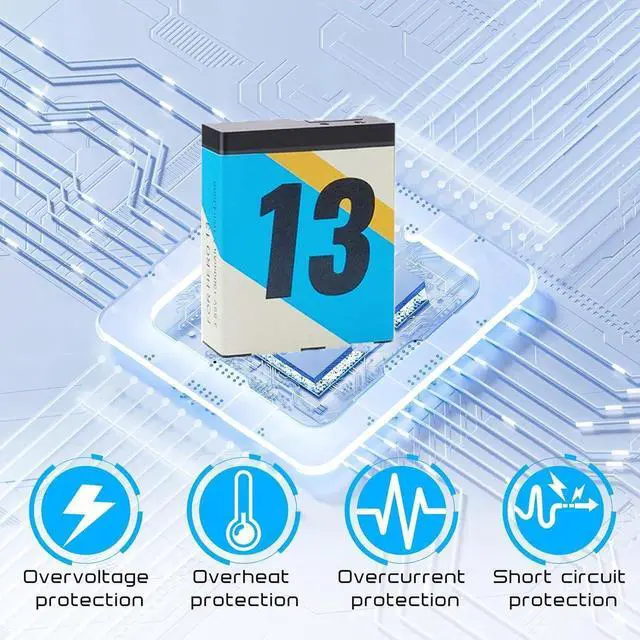 Alt view image 5 of 6 - BONAEVER for Hero 13 Battery Charger Kit with 3 Packs 2200mAh Replacement Batteries for Hero 13, 3-Channel Charger for Here 13 Black Action Camera Battery