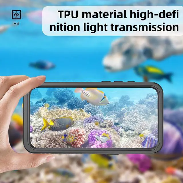 Alt view image 5 of 7 - BONAEVER for iPhone 16e Case Waterproof [IPX8 Underwater Case][Full Body Shockproof & Military Dropproof] Clear Sound Quality Built-in Screen Protector for iPhone 16e 6.1 inch 2025 - Black