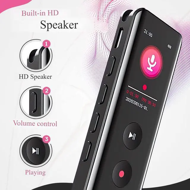 Alt view image 2 of 7 - 16GB Digital Voice Recorder with Playback, Audio Recording Device, Portable Voice Recorder with Noise Reduction,Mp3 Player and Password for Lectures Meeting/Classes/Interviews