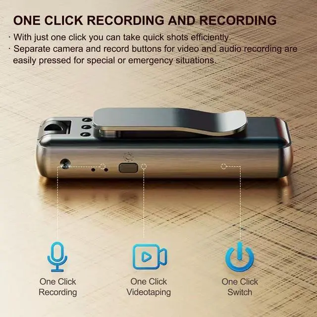 Alt view image 7 of 7 - BONAEVER Mini Camera HD 1080P Portable Audio & Video Recorder with 180° Rotatable Lens Wearable Camcorder with Night Vision Police Body cam for Sport/Delivery/Travel/Law Enforcement