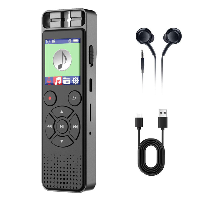 Super Small Spy Voice Recorder - 8GB/32GB Digital Audio Dictaphone For Lectures & Meetings With MP3 Player