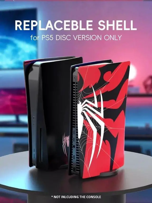 Alt view image 5 of 7 - BONAEVER Faceplate for PS5 Disc Edition, Spider Plates for PS5 Console Cover Plates, ABS Faceplate Anti-Scratch Shell Covers for PlayStation 5 PS5 Cover Plate Disc Edition