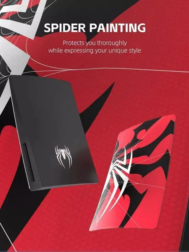 Alt view image 3 of 7 - BONAEVER Faceplate for PS5 Disc Edition, Spider Plates for PS5 Console Cover Plates, ABS Faceplate Anti-Scratch Shell Covers for PlayStation 5 PS5 Cover Plate Disc Edition