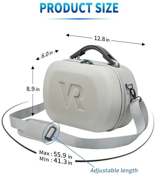 Alt view image 7 of 7 - BONAEVER Hard Carrying Case for Meta Quest 3 / Quest 3S, VR Gaming Headset Controllers and Accessories Travel Storage Case for Vision Pro, Meta Quest 2, Quest Pro, Pico 4, Pico 4 Pro