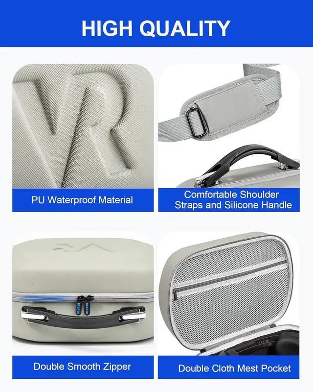 Alt view image 4 of 7 - BONAEVER Hard Carrying Case for Meta Quest 3S, Quest 3, Vision Pro, Large Capacity Travel Case for Oculus Quest 3S VR Headset and Other Accessories, Suitable for Travel and Home Storage
