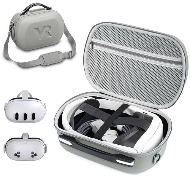 Main image of BONAEVER Hard Carrying Case for Meta Quest 3S, Quest 3, Vision Pro, Large Capacity Travel Case for Oculus Quest 3S VR Headset and Other Accessories, Suitable for Travel and Home Storage