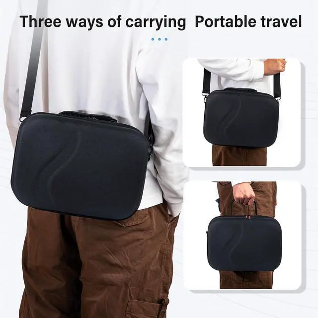 Alt view image 7 of 7 - BONAEVER Large Carrying Case for Meta Quest 3S / Quest 3, Hard Travel Case Compatible with BOBOVR S3 Pro/KIWI Design Battery Head Strap, Quest Controller and Accessory, Portable Travel Bag Black