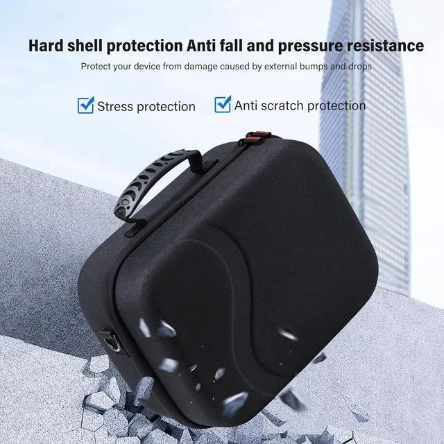 Alt view image 4 of 7 - BONAEVER Large Carrying Case for Meta Quest 3S / Quest 3, Hard Travel Case Compatible with BOBOVR S3 Pro/KIWI Design Battery Head Strap, Quest Controller and Accessory, Portable Travel Bag Black