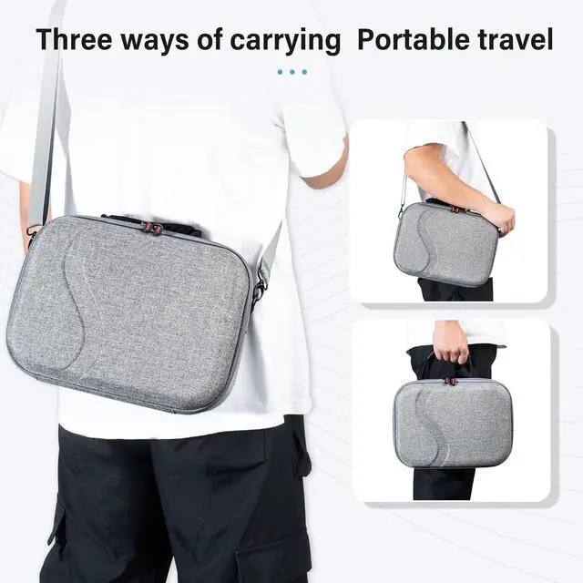 Alt view image 6 of 7 - BONAEVER Large Carrying Case for Meta Quest 3S / Quest 3, Hard Travel Case Compatible with BOBOVR S3 Pro/KIWI Design Battery Head Strap, Quest Controller and Accessory, Portable Travel Bag, Grey