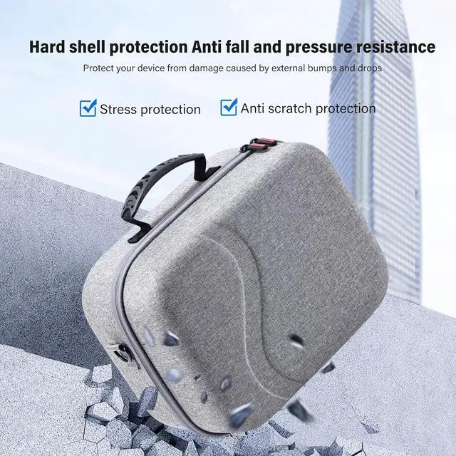 Alt view image 3 of 7 - BONAEVER Large Carrying Case for Meta Quest 3S / Quest 3, Hard Travel Case Compatible with BOBOVR S3 Pro/KIWI Design Battery Head Strap, Quest Controller and Accessory, Portable Travel Bag, Grey