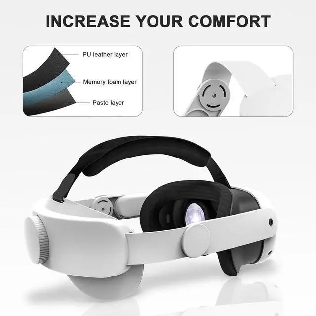 Alt view image 3 of 6 - BONAEVER Head Strap for Meta Quest 3S / Quest 3 Adjustable Comfortable Head Strap for Oculus Quest 3S, Enhanced Support and Lightweight Design VR Accessories for Quest 3/3S Replacement for Elite Strap
