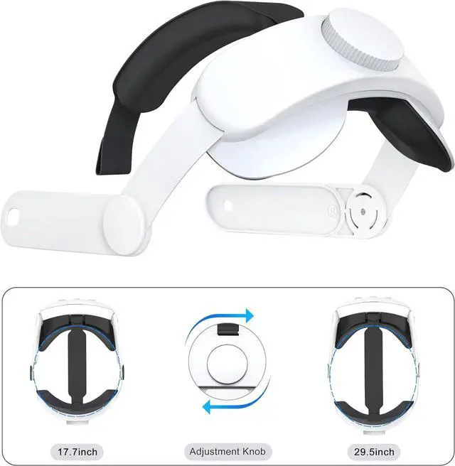 Alt view image 5 of 7 - BONAEVER Adjustable Head Strap for Meta Quest 3 / Quest 3S, Elite Strap for Meta Quest 3/3S Accessories Enhanced Comfort Support and Gaming Immersion in VR
