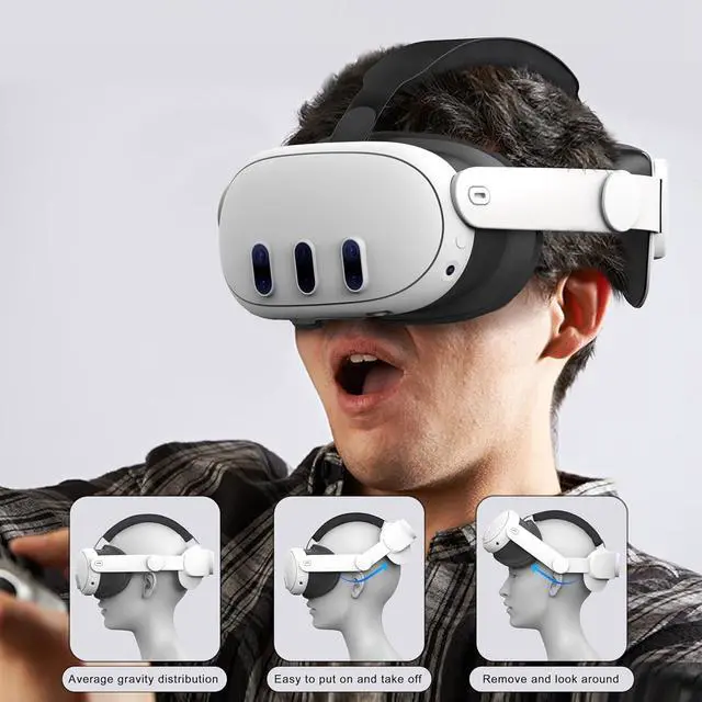 Alt view image 2 of 7 - BONAEVER Adjustable Head Strap for Meta Quest 3 / Quest 3S, Elite Strap for Meta Quest 3/3S Accessories Enhanced Comfort Support and Gaming Immersion in VR