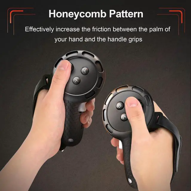 Alt view image 6 of 7 - BONAEVER Controller Grip for Oculus Meta Quest 3S Oculus Quest 3 VR Accessories Grips Cover for VR Touch Controllers Straps Silicone Covers Protector with Non-Slip Thumbstick Covers