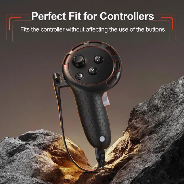 Alt view image 4 of 7 - BONAEVER Controller Grip for Oculus Meta Quest 3S Oculus Quest 3 VR Accessories Grips Cover for VR Touch Controllers Straps Silicone Covers Protector with Non-Slip Thumbstick Covers