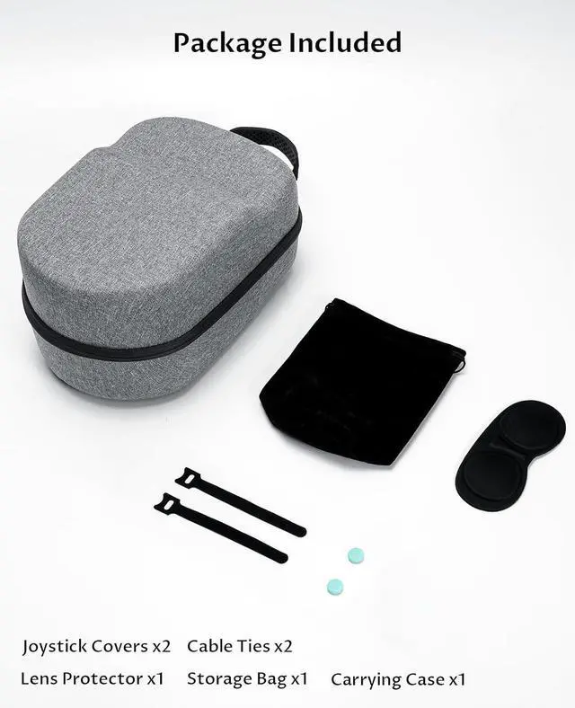 Alt view image 7 of 7 - BONAEVER Case for Meta Quest 3/3S/2 & Vision Pro/Pico 4, Elite Strap & Battery Head Strap, with Lens Protector, Portable Hard Carrying Case