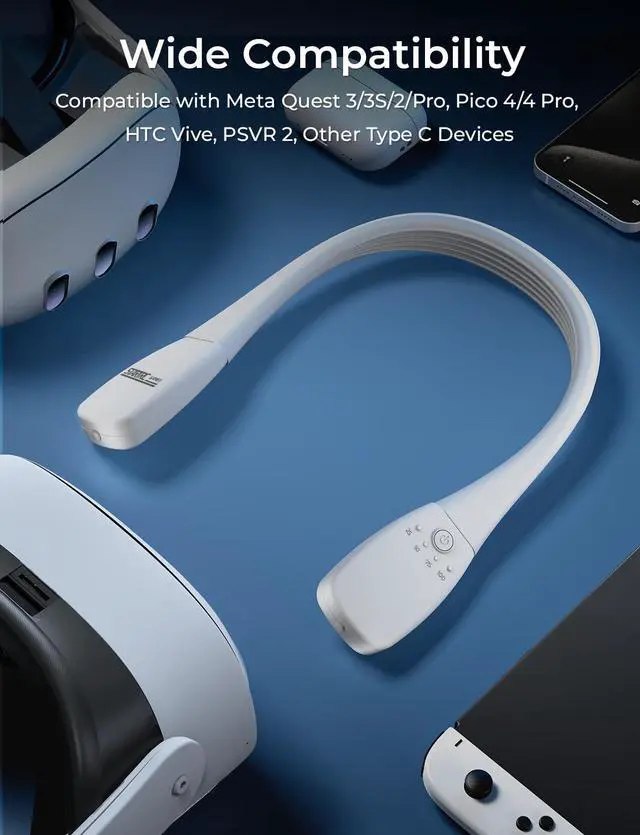 Alt view image 7 of 7 - BONAEVER Battery Pack for Meta Quest 3S / Quest 3, 10000mAh PD Fast Charger Hanging Neck Battery Pack for Oculus Quest, VR Extend Power Accesories for Meta Quest 3/3S/2, Pico 4/4 Pro, HTC Vive