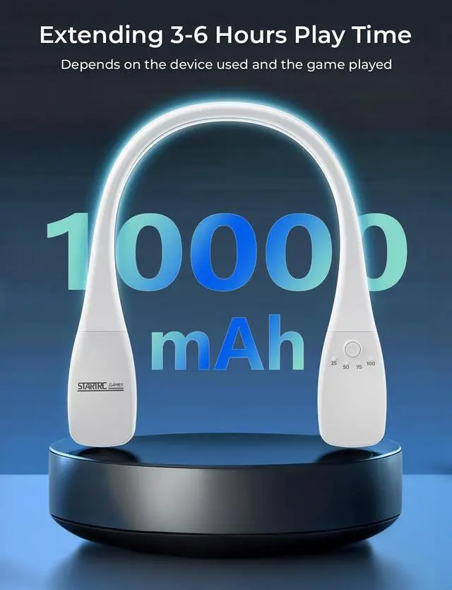 Alt view image 3 of 7 - BONAEVER Battery Pack for Meta Quest 3S / Quest 3, 10000mAh PD Fast Charger Hanging Neck Battery Pack for Oculus Quest, VR Extend Power Accesories for Meta Quest 3/3S/2, Pico 4/4 Pro, HTC Vive