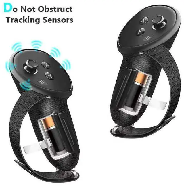 Alt view image 6 of 7 - BONAEVER VR Controller Grips Compatible with Oculus/Meta Quest 3S / Quest 3 Accessories, Non-Slip Handle Cover Hand Strap with Battery Opening Cover (Not for Charging Dock)