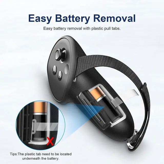 Alt view image 4 of 7 - BONAEVER VR Controller Grips Compatible with Oculus/Meta Quest 3S / Quest 3 Accessories, Non-Slip Handle Cover Hand Strap with Battery Opening Cover (Not for Charging Dock)