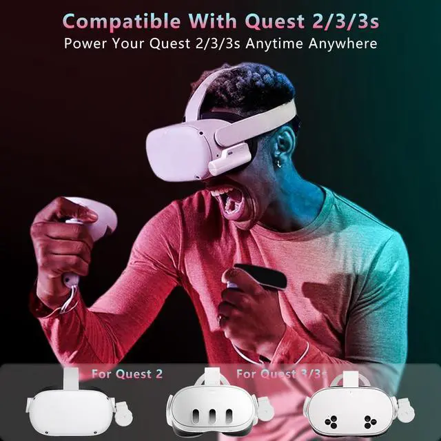 Alt view image 2 of 7 - BONAEVER Battery Pack for Meta Quest 3S/3 and Oculus 2, Fast 18W 5000mAh Head Strap Battery Charger for Quest 3S/3/2 Accessories -Lightweight & Portable Rechargeble Extended Battery Extra VR Playtime