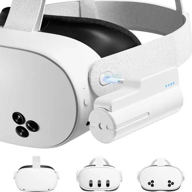Main image of BONAEVER Battery Pack for Meta Quest 3S/3 and Oculus 2, Fast 18W 5000mAh Head Strap Battery Charger for Quest 3S/3/2 Accessories -Lightweight & Portable Rechargeble Extended Battery Extra VR Playtime