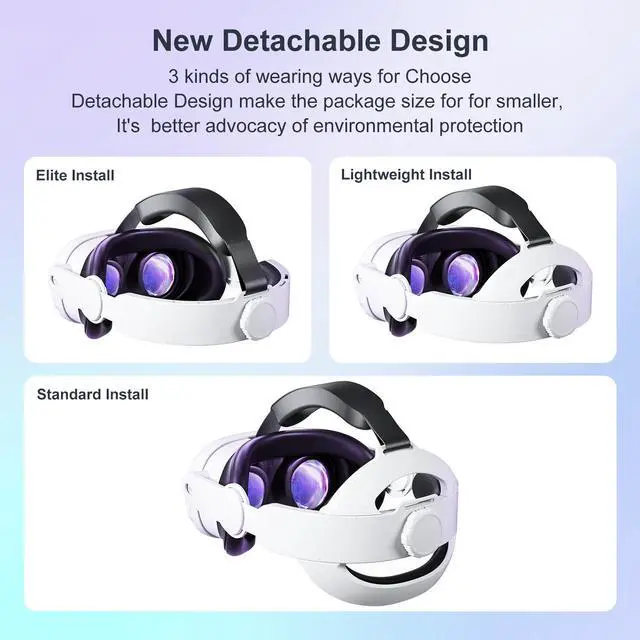 Alt view image 4 of 7 - BONAEVER Head Strap for Meta Oculus Quest 3S / Quest 3, Pressure-Free Elite Strap Accessories Replacement, Adjustable Headband Soft Cushion VR Headset Enhanced Comfort & Balanced Fit