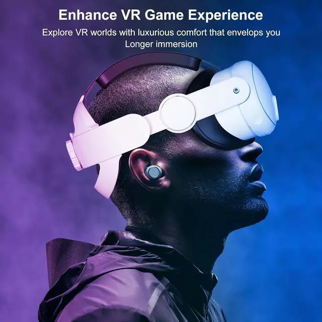 Alt view image 7 of 7 - BONAEVER Head Strap for Meta Oculus Quest 3S / Quest 3, Pressure-Free Elite Strap Accessories Replacement, Adjustable Headband Soft Cushion VR Headset Enhanced Comfort & Balanced Fit