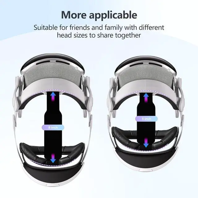 Alt view image 3 of 7 - BONAEVER Head Strap for Apple Vision Pro,Pressure-Reducing Comfort Head Strap Compatible with Apple Vision Pro, Head Strap with Breathable Sponge Pad,Adjustable for Various Head Sizes and Face Shapes
