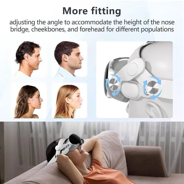 Alt view image 6 of 7 - BONAEVER Head Strap for Apple Vision Pro,Pressure-Reducing Comfort Head Strap Compatible with Apple Vision Pro, Head Strap with Breathable Sponge Pad,Adjustable for Various Head Sizes and Face Shapes