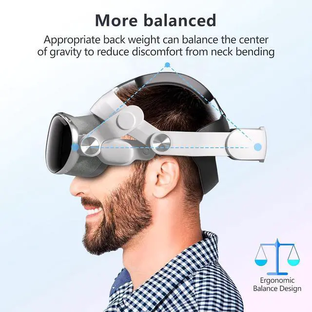 Alt view image 2 of 7 - BONAEVER Head Strap for Apple Vision Pro,Pressure-Reducing Comfort Head Strap Compatible with Apple Vision Pro, Head Strap with Breathable Sponge Pad,Adjustable for Various Head Sizes and Face Shapes