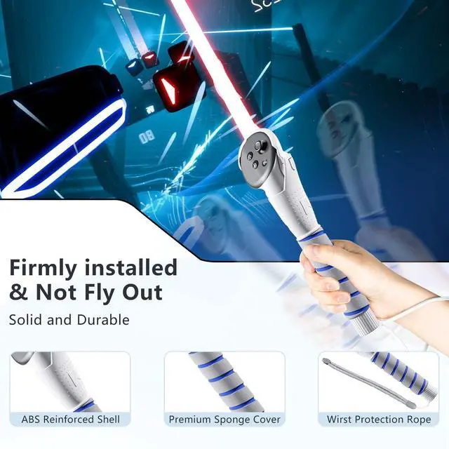 Alt view image 5 of 6 - BONAEVER 3 in 1 Gorilla Tag Long Arms for Meta Quest 3S/3 and Oculus Meta Quest 2,Beat Saber Handles Attachment/Golf Club Extension Grips for VR Sticks Controller Accessories