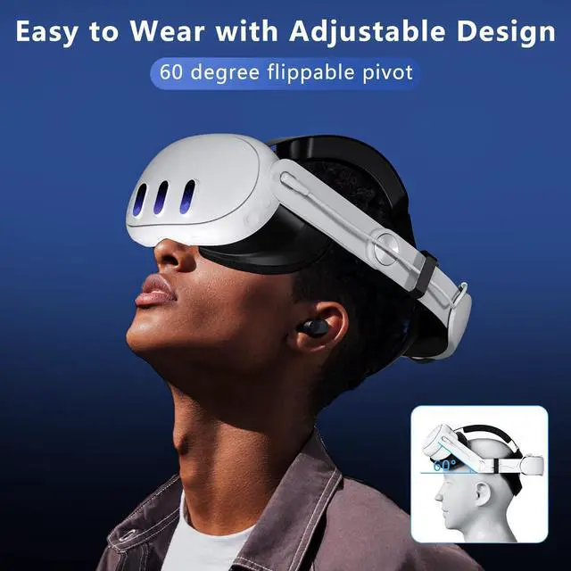 Alt view image 2 of 6 - BONAEVER for Oculus Quest 3 / Quest 3S Battery Head Strap with RGB Light, Head Strap with 10000mAh Battery for Oculus Meta Quest 3 / 3s Accessories, Extend 4-6 Hours Playtime Enhanced Support
